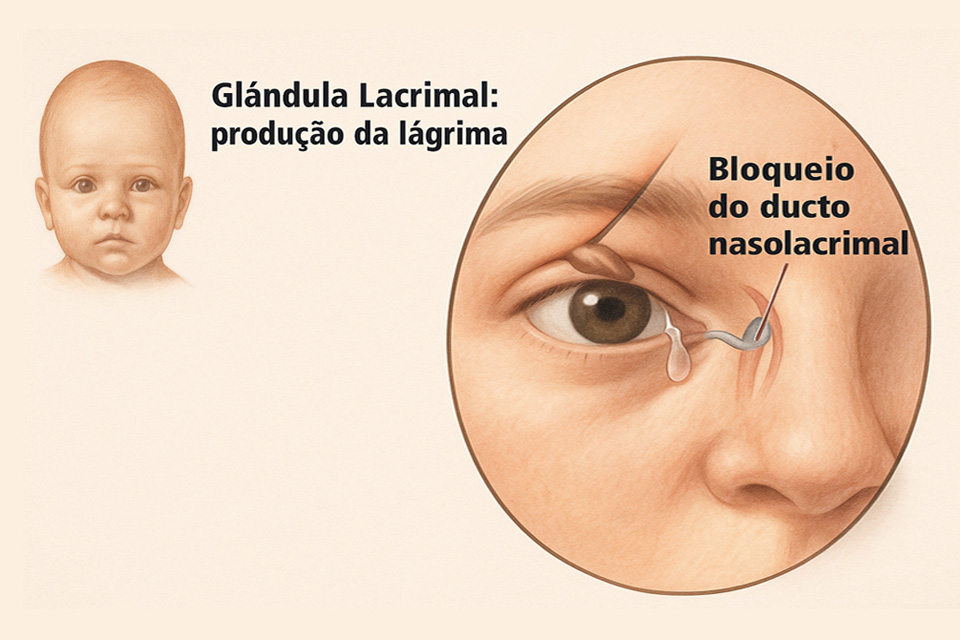Lacrimejamento e secreção em bebes