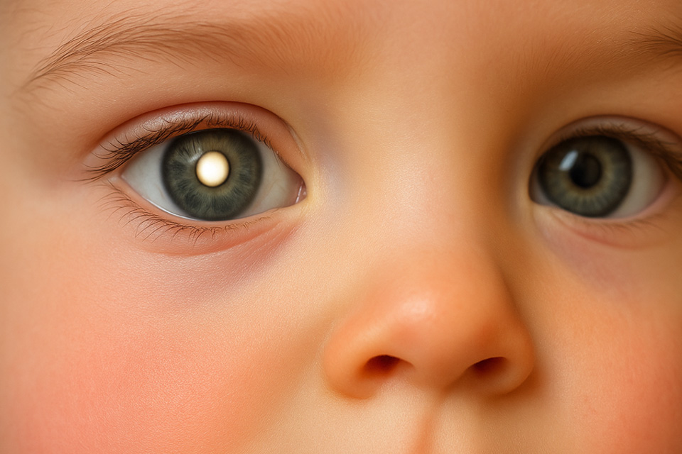 Reflexo ocular esbranquiçado